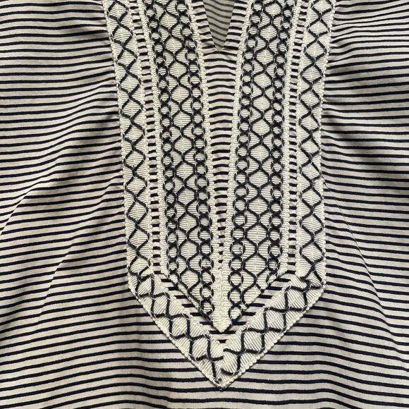Tory Burch Tunic Dress 4 | Nautical Stripe Embroidered Shift Preppy Coastal $345 - Picture 4 of 10